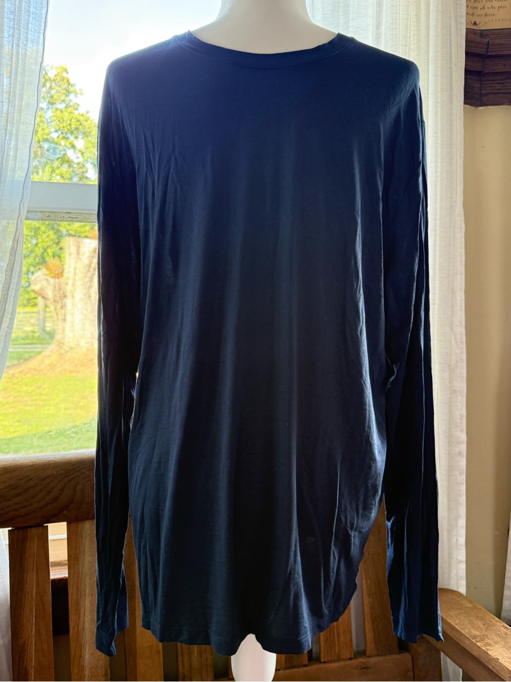 Tommy John Second Skin Long-Sleeve Crew Neck Shirt - Navy Blue